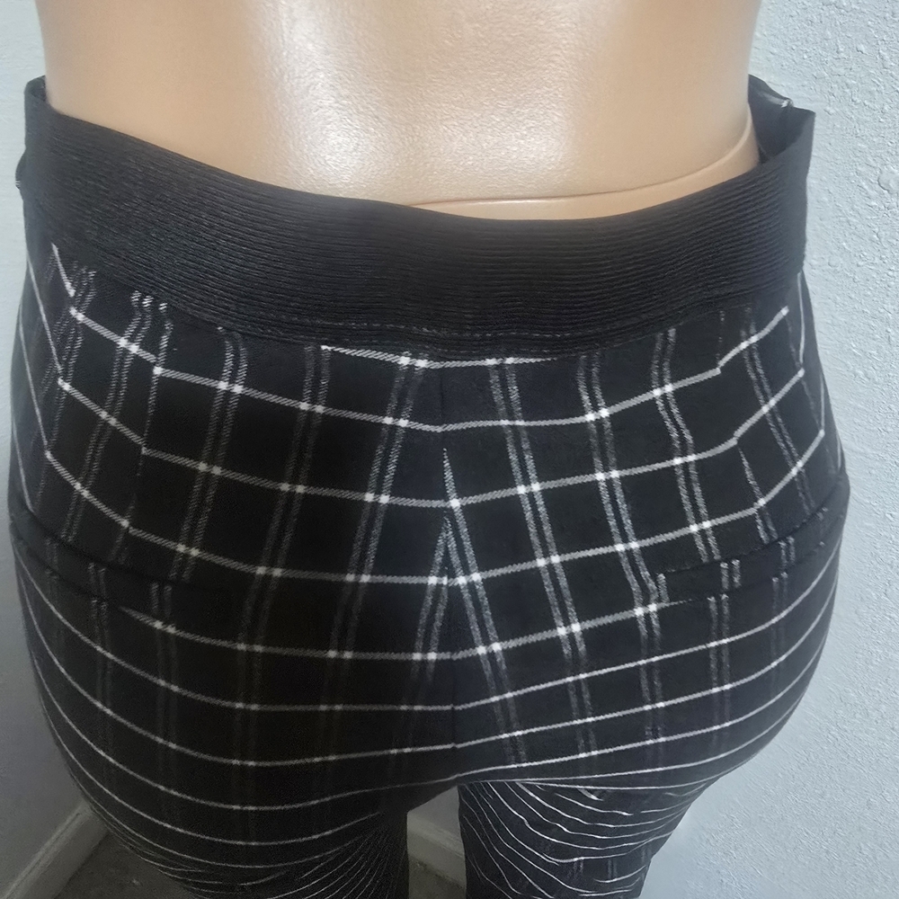 Shinestar Plaid Flare Pants in Black and White - Picture 3 of 5